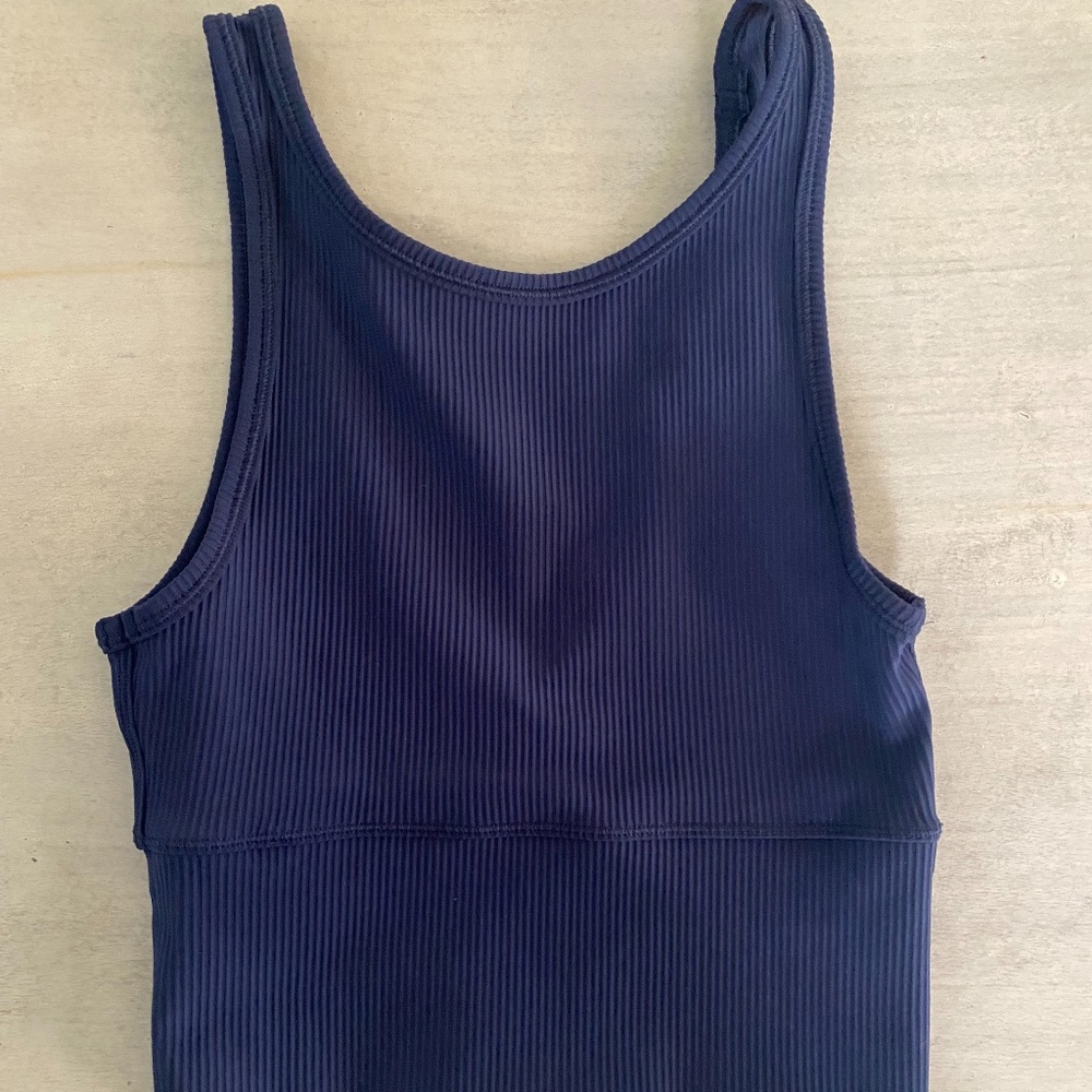 Lululemon Power Pivot Rib Tank, Night Sea, Size 0